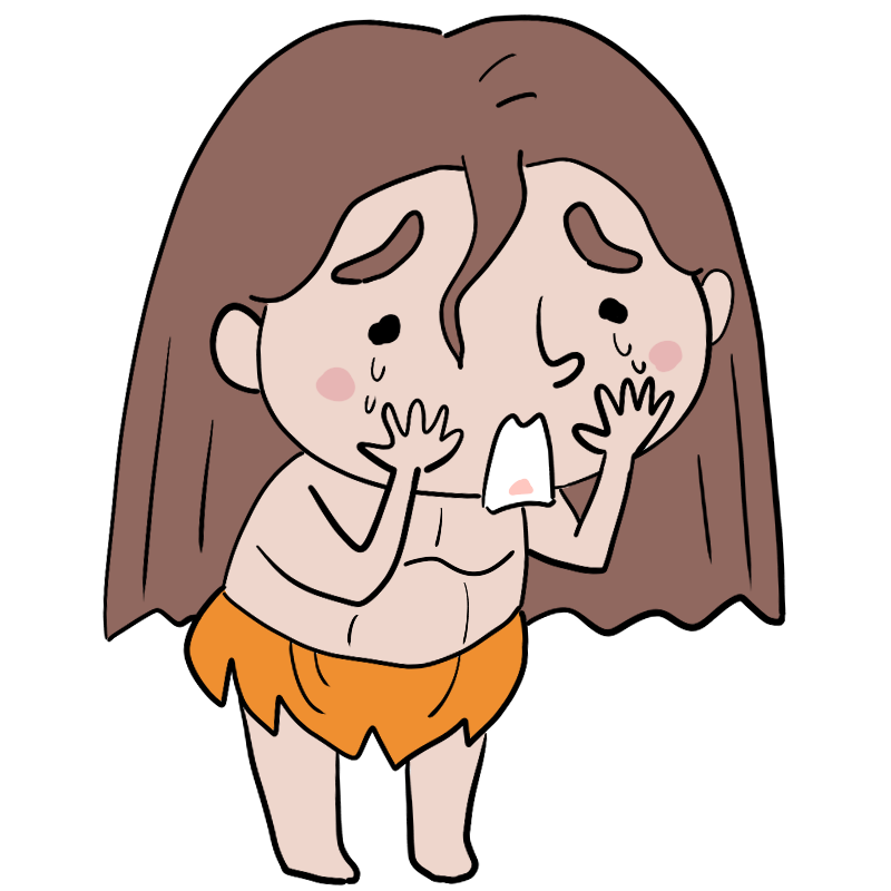 悲しそうに泣くターザンのかわいいイラスト