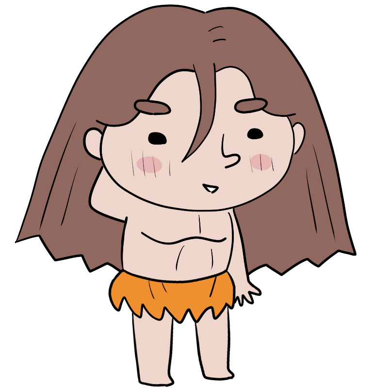 照れるターザンのかわいいイラスト