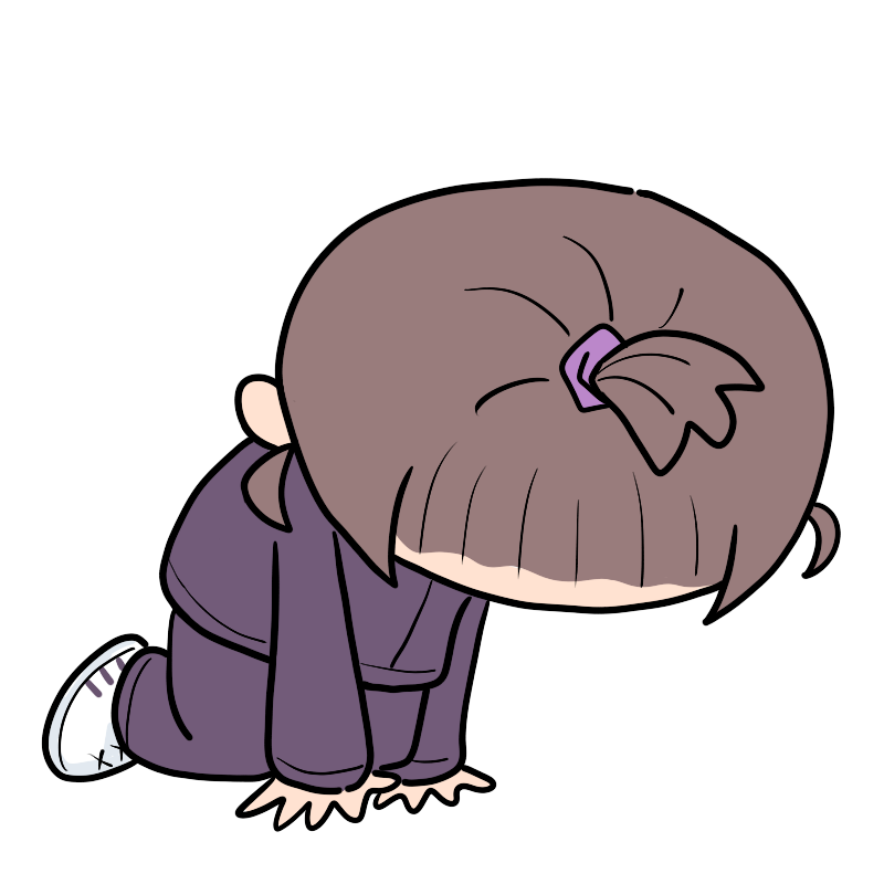 落ち込むジャージ女子のかわいいイラスト