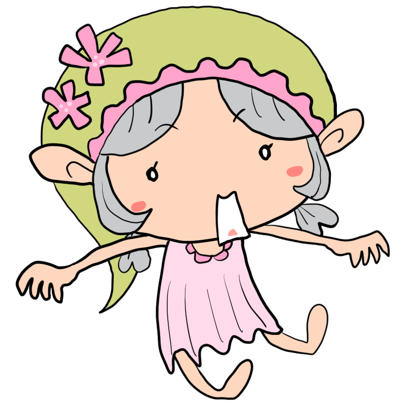 驚く妖精の女の子のかわいいイラスト