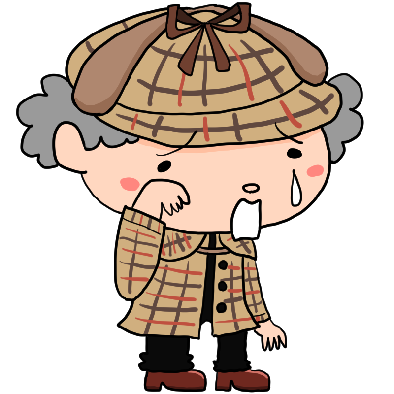泣く少年探偵のかわいいイラスト