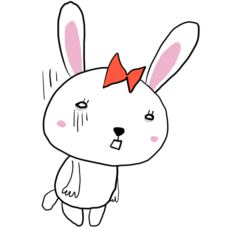 落ち込むウサギのかわいいイラスト