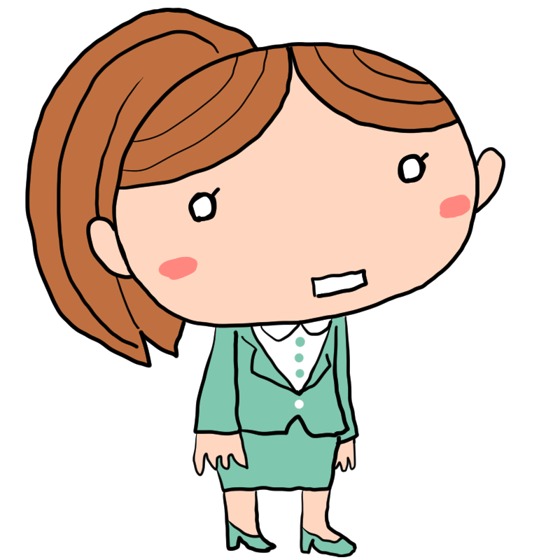 無気力なスーツの女性のかわいいイラスト