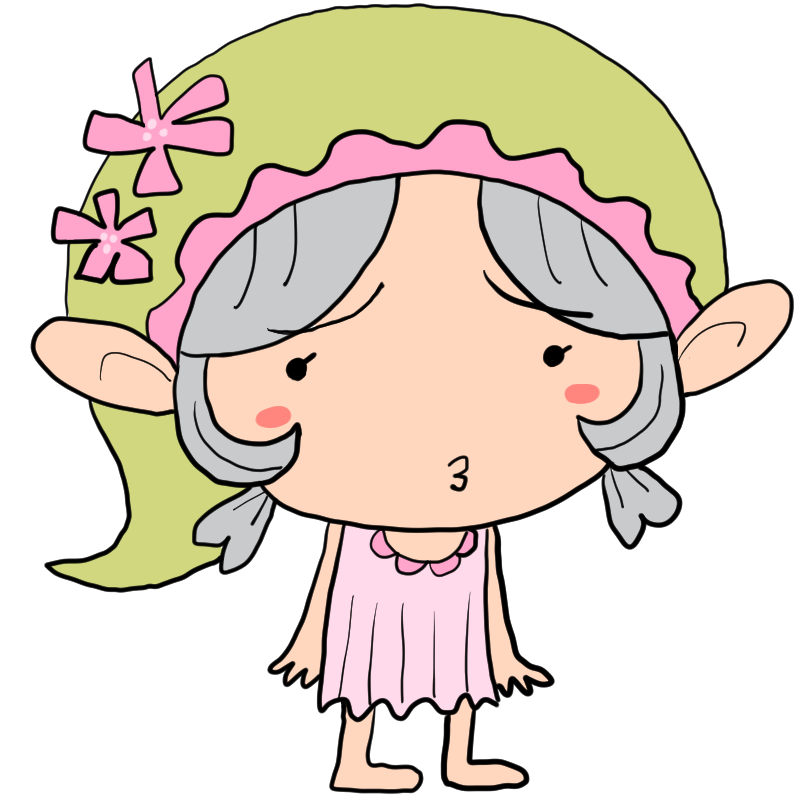 不満そうな妖精の女の子のかわいいイラスト