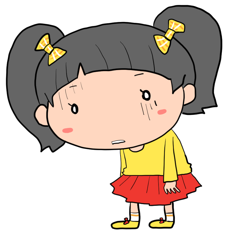 ショックを受ける女の子のかわいいイラスト